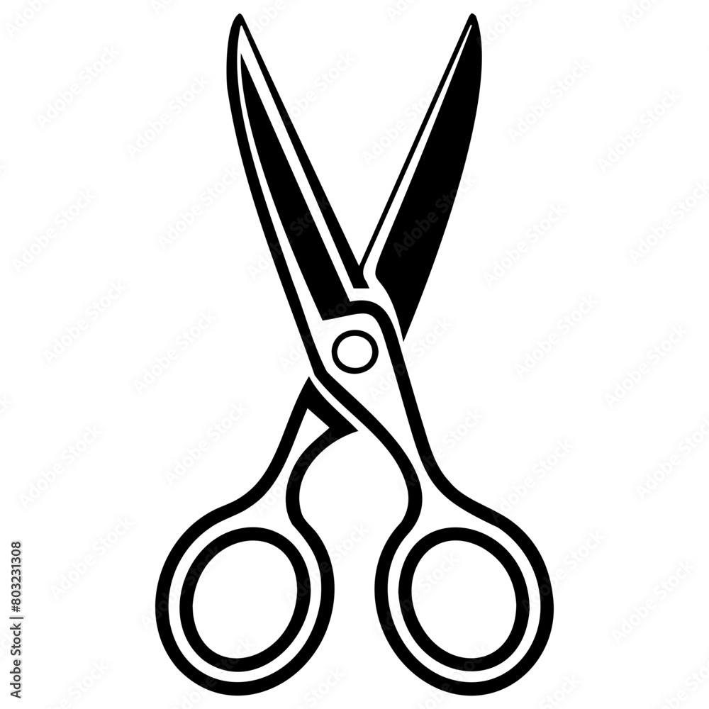 Vector Illustration of Black Scissors Icon Vector Illustration of Black Scissors Icon
