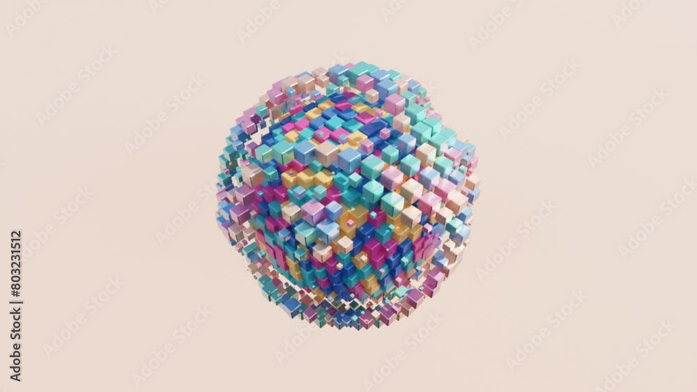 Abstract 3D Seamless Motion: Rotating Geometric Design