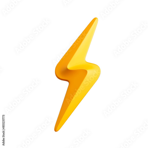 PNG lightning bolt 3d icons and objects , in cartoon style minimal on transparent, white background, isolate