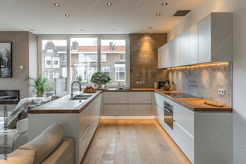 small modern minimalist wooden kitchen in the apartment advertising food photography small modern minimalist wooden kitchen in the apartment advertising food photography