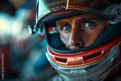 The precision and control of a racing car driver captured in the split-second decisions they make at high speeds, navigating the track with unmatched skill © Faizan
