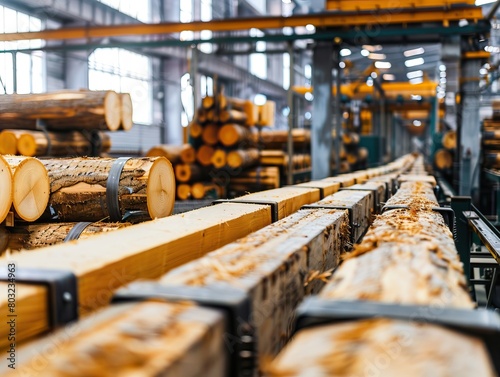 Captivating view of state-of-the-art wood processing plant in operation