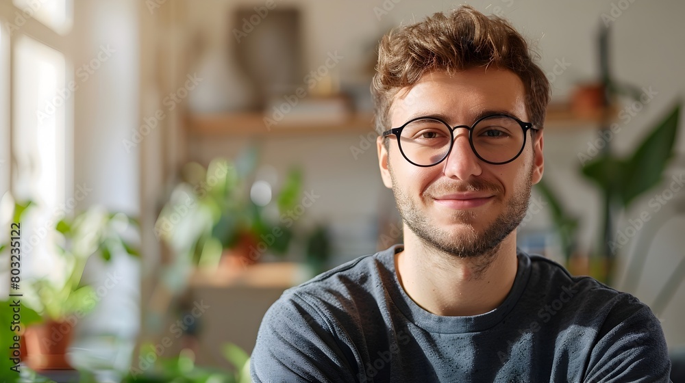 Cheerful Young Professional Man Working in Office Environment Cheerful Young Professional Man Working in Office Environment