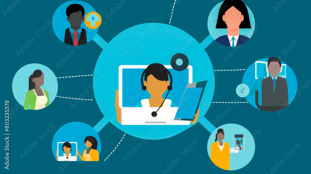 Whistleblower hotline hub portrayed through symbols of undisclosed information sharing.