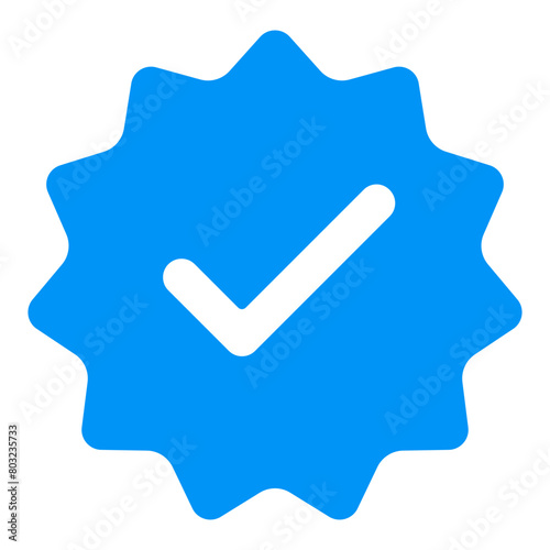 Blue verified check mark badge design © Roni