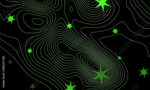 Star funky line retrofuturism. Abstract retro wave lines. Metaverse y2k background.