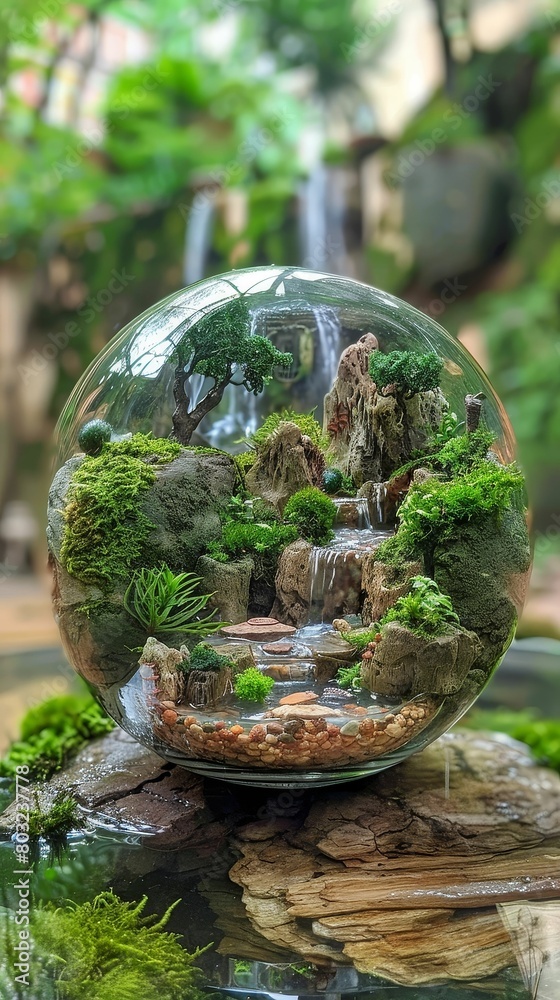 A miniature garden club where members create tiny ecosystems in glass orbs A miniature garden club where members create tiny ecosystems in glass orbs