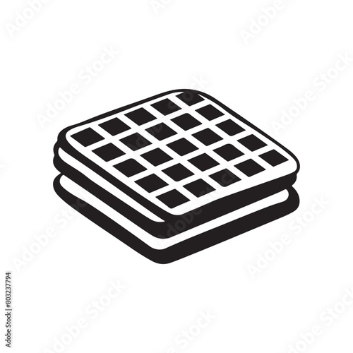 Classic Waffle Silhouette for Your Creative Needs, Waffle Illustration,Waffle Silhouette Graphic Element