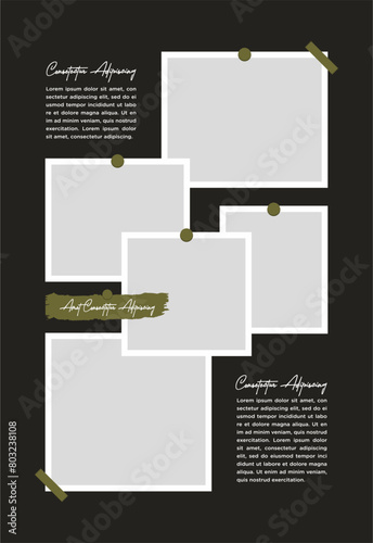Pictures or photos frame collage abstract photo frames and digital photo wall template