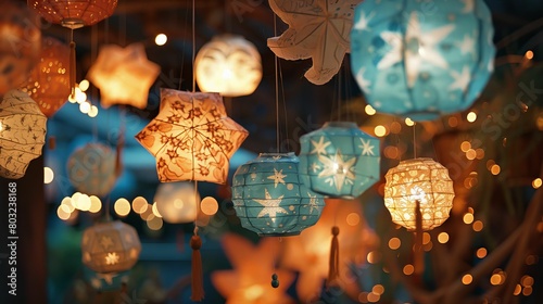 A lanternmaking workshop where the lanterns float up to join the stars photo