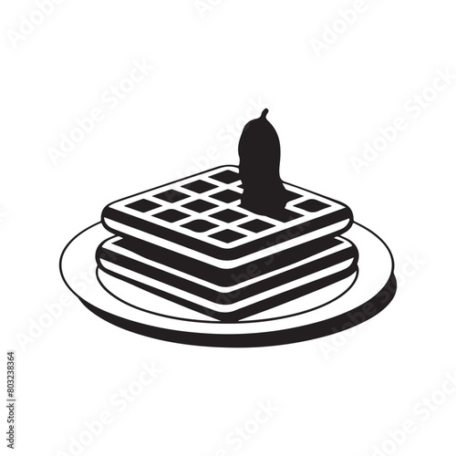 Classic Waffle Silhouette for Your Creative Needs, Waffle Illustration,Waffle Silhouette Graphic Element