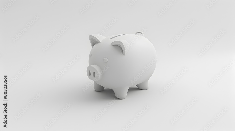 Minimalist 3D Piggy Bank Depicting Financial Savings and Investment Concepts Minimalist 3D Piggy Bank Depicting Financial Savings and Investment Concepts