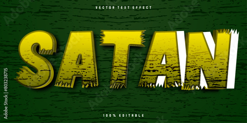 Satan horror text effect, editable scary and yellow text style