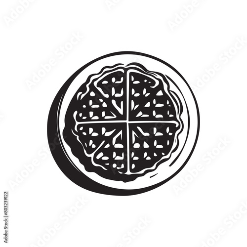 Classic Waffle Silhouette for Your Creative Needs, Waffle Illustration,Waffle Silhouette Graphic Element