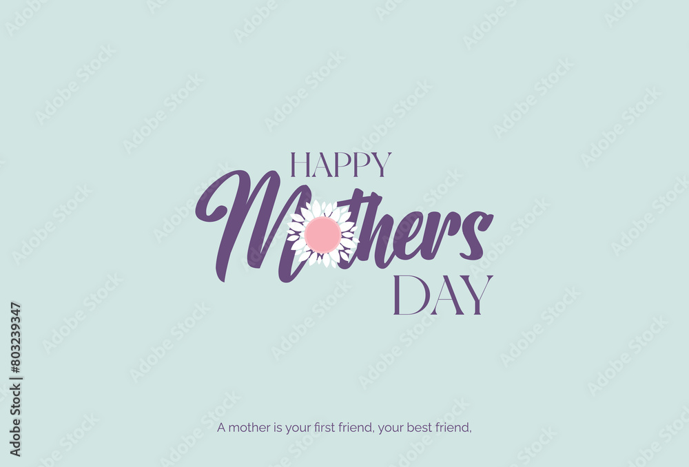 mother day typography with plan background.