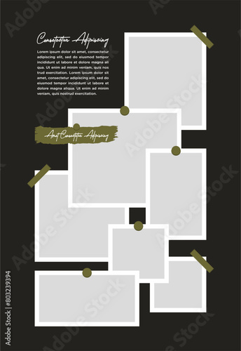 Pictures or photos frame collage abstract photo frames and digital photo wall template