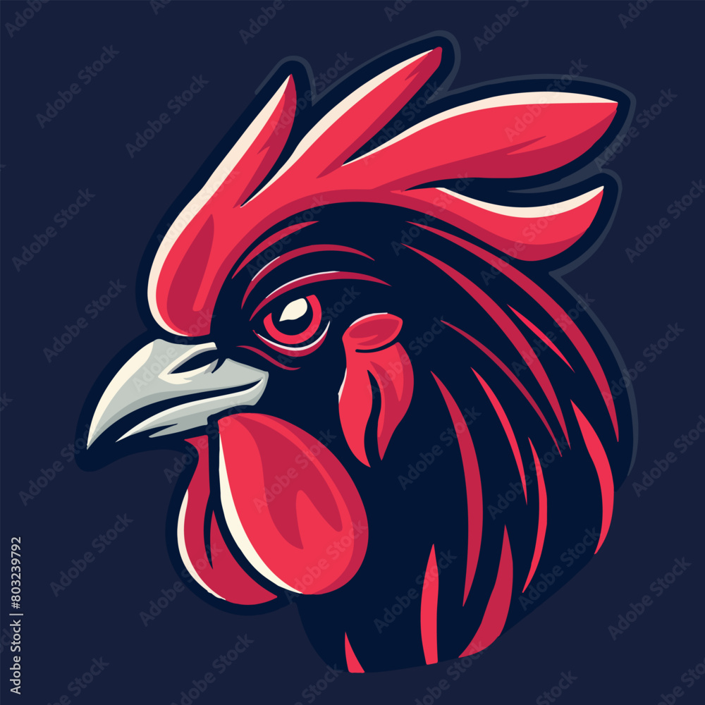 Obraz premium Rooster head mascot vector illustration