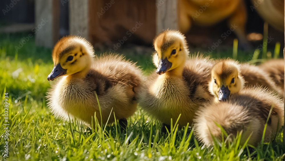 Cute ducklings on a summer farm Cute ducklings on a summer farm
