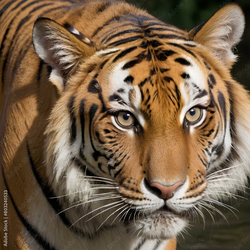 Fototapeta premium portrait of a tiger, close up of tiger, portrait of a bengal tiger, tiger pattern, tiger seamless