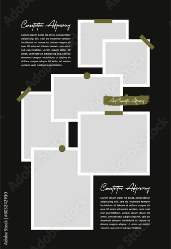 Pictures or photos frame collage abstract photo frames and digital photo wall template