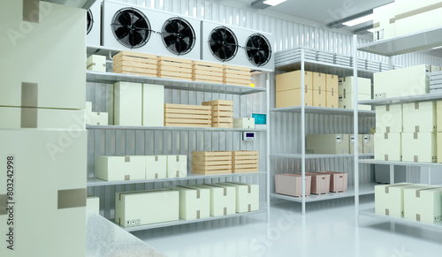 A modern warehouse with nea...