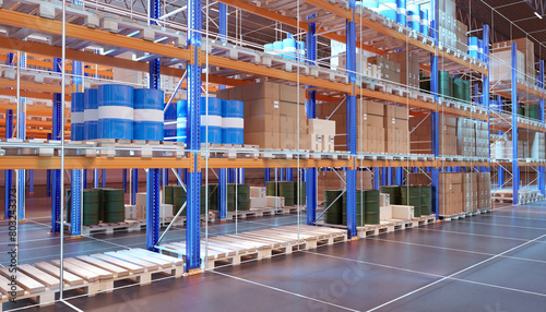 A modern warehouse interior...