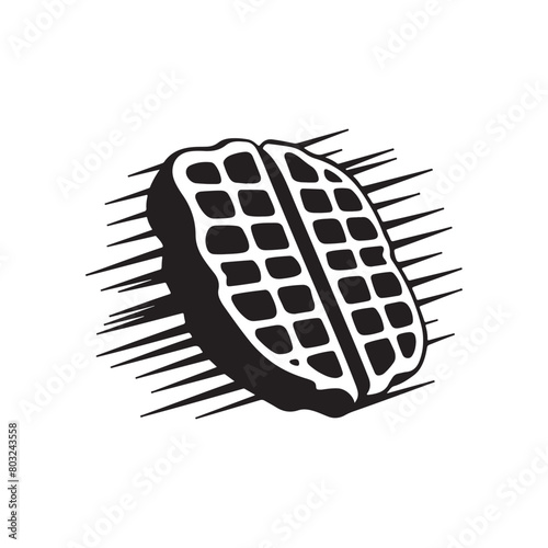 Classic Waffle Silhouette for Your Creative Needs, Waffle Illustration,Waffle Silhouette Graphic Element