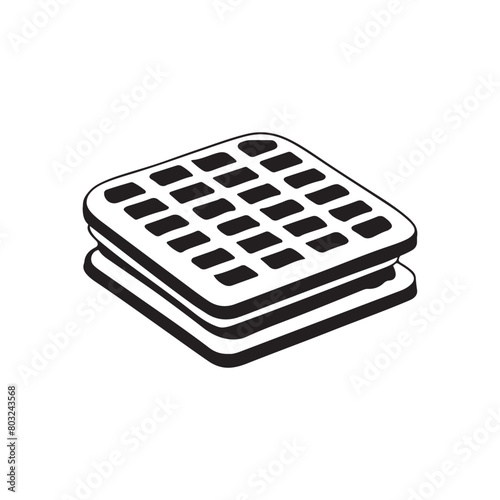 Classic Waffle Silhouette for Your Creative Needs, Waffle Illustration,Waffle Silhouette Graphic Element