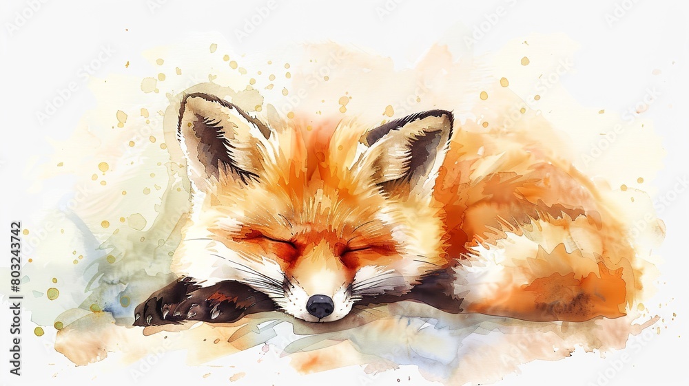 Fototapeta premium watercolor picture of cute animals for wallpaper, generated by AI