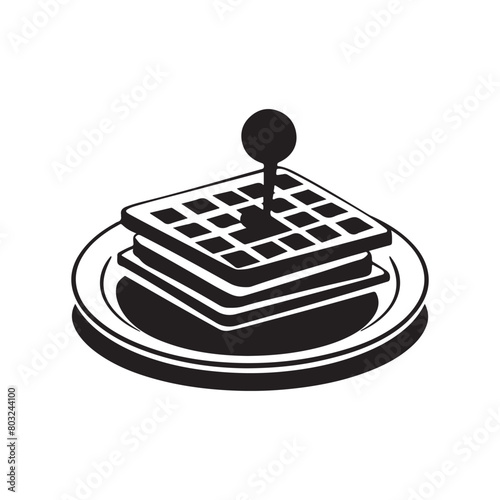 Classic Waffle Silhouette for Your Creative Needs, Waffle Illustration,Waffle Silhouette Graphic Element
