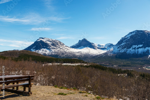  northern norway:nature sceneries on the road from Fauske to Narvik