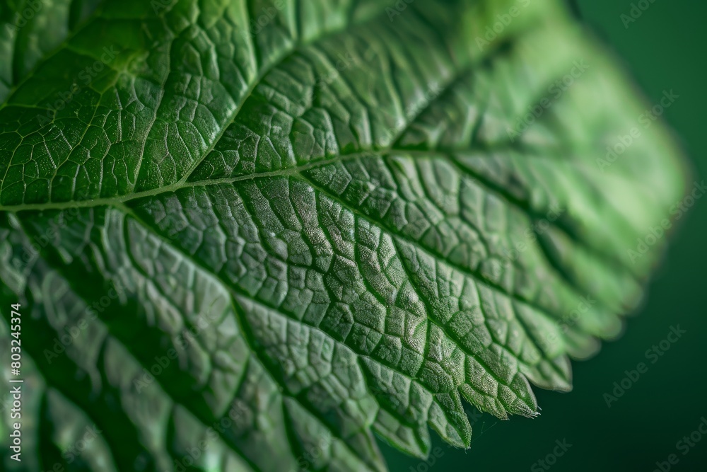 Macro shot showcasing detailed blackberry leaf texture. Macro shot showcasing detailed blackberry leaf texture.