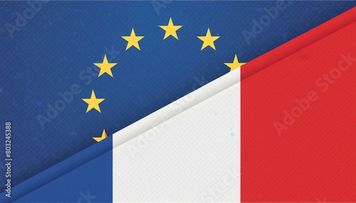 french flag and european union flag