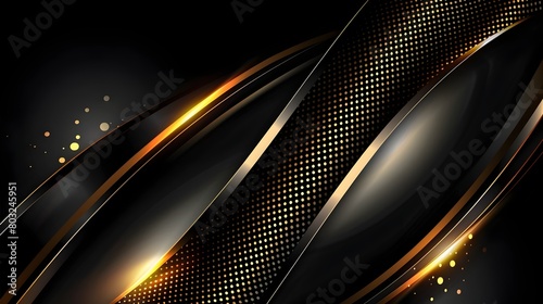 Stunning Black and Gold Luxury Abstract Wave Background © pkproject