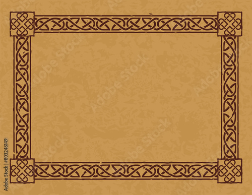 Horizontal Letter 11 x 8.5 Parchment - Celtic Knot Frame