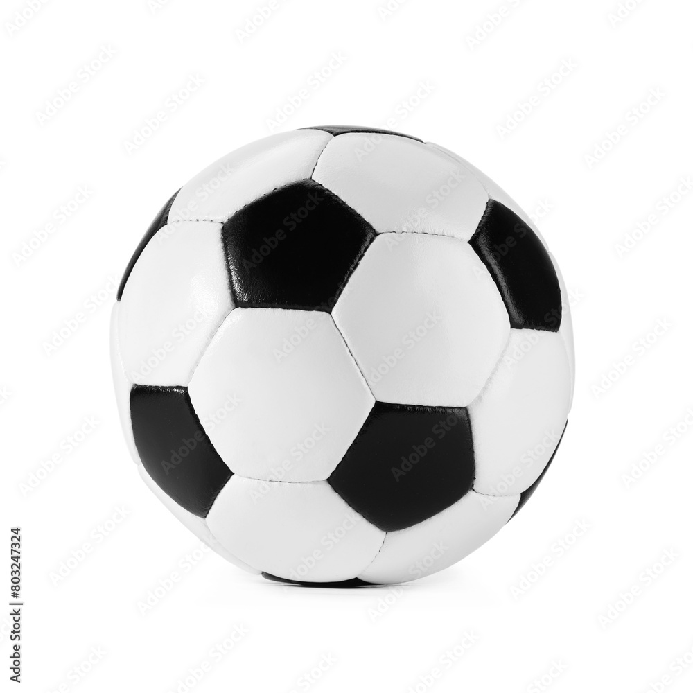 One soccer ball isolated on white. Sport equipment One soccer ball isolated on white. Sport equipment