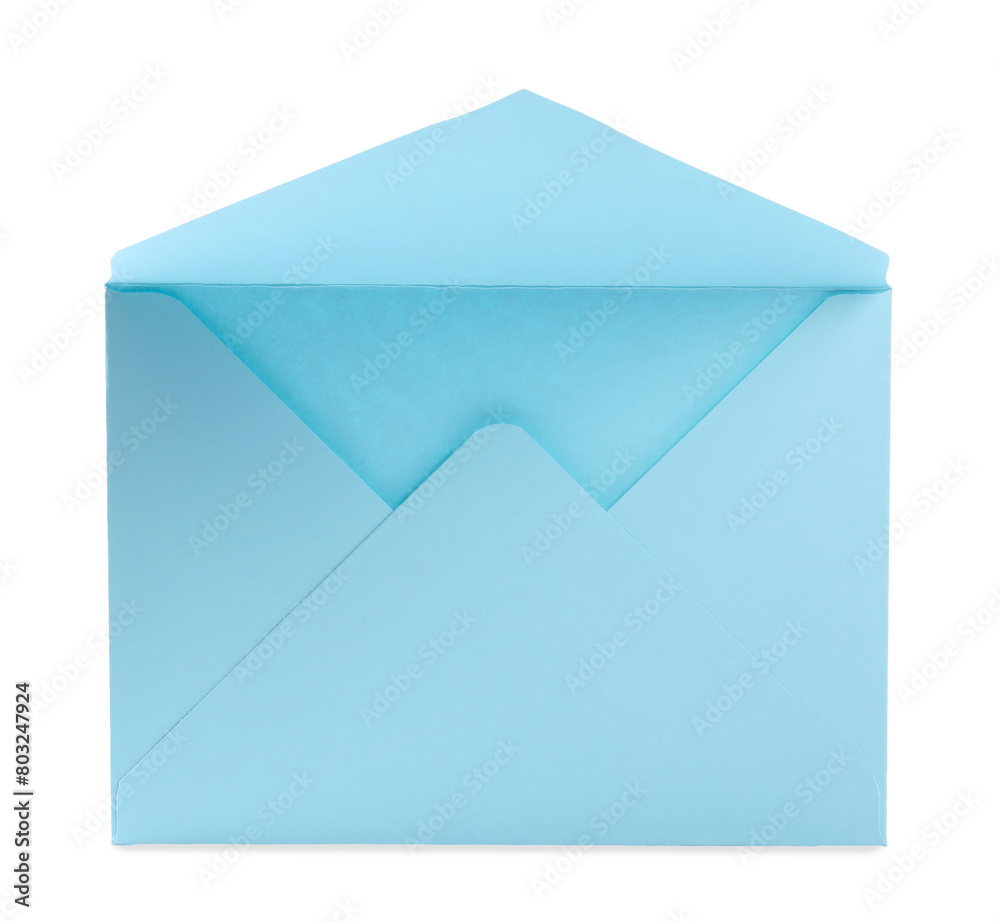Light blue letter envelope on white background Light blue letter envelope on white background