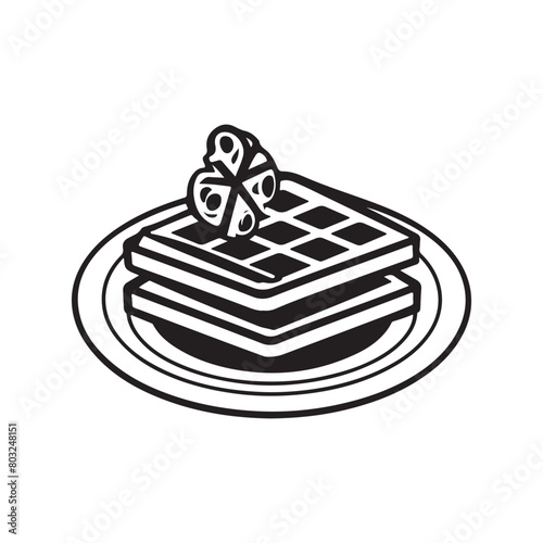 Classic Waffle Silhouette for Your Creative Needs, Waffle Illustration,Waffle Silhouette Graphic Element
