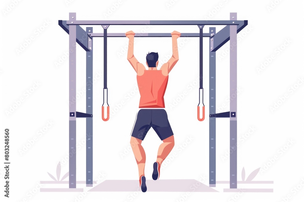 Man performing pull ups on a pull up bar. Suitable for fitness and exercise concepts Man performing pull ups on a pull up bar. Suitable for fitness and exercise concepts