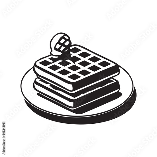 Classic Waffle Silhouette for Your Creative Needs, Waffle Illustration,Waffle Silhouette Graphic Element