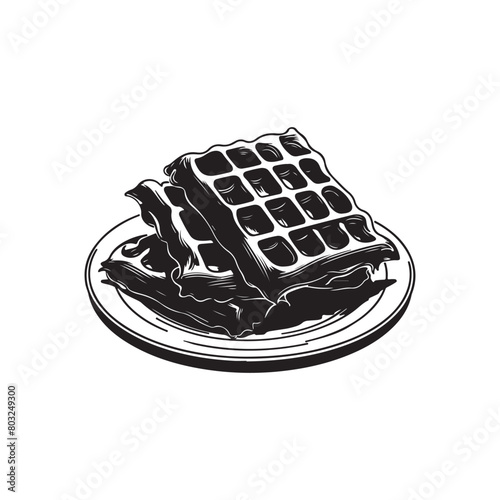 Classic Waffle Silhouette for Your Creative Needs, Waffle Illustration,Waffle Silhouette Graphic Element