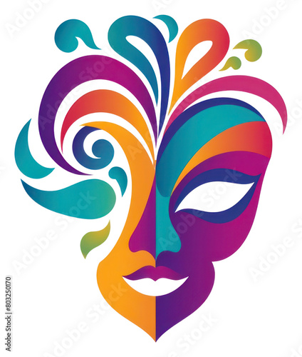 PNG Mardi gras symbol pattern logo art.