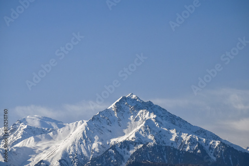 Snow covered mountains, Tian Shan, large system of mountain ranges in Central Asia