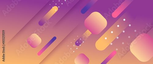 Colorful vector abstract simple gradient banner with geometric shapes. For business banner, formal backdrop, prestigious voucher, luxe invite, wallpaper and background