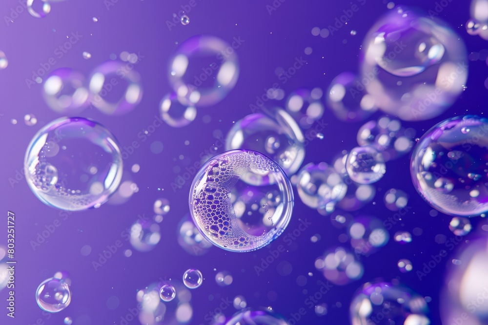 Ethereal Soap Bubbles Dancing Gracefully in a Mesmerizing Violet Dreamscape. Ethereal Soap Bubbles Dancing Gracefully in a Mesmerizing Violet Dreamscape.