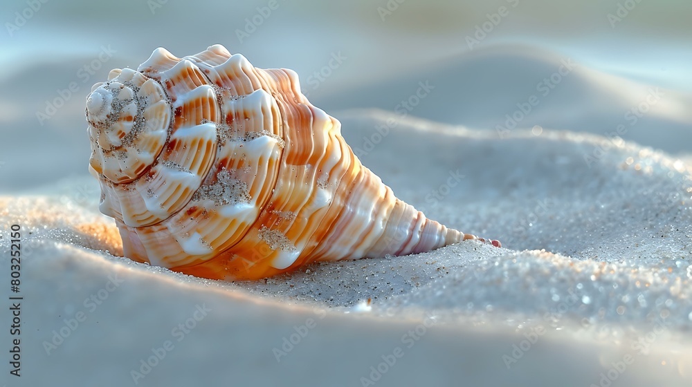 Minimalist Beauty: Seashell on Delicate Shore Minimalist Beauty: Seashell on Delicate Shore