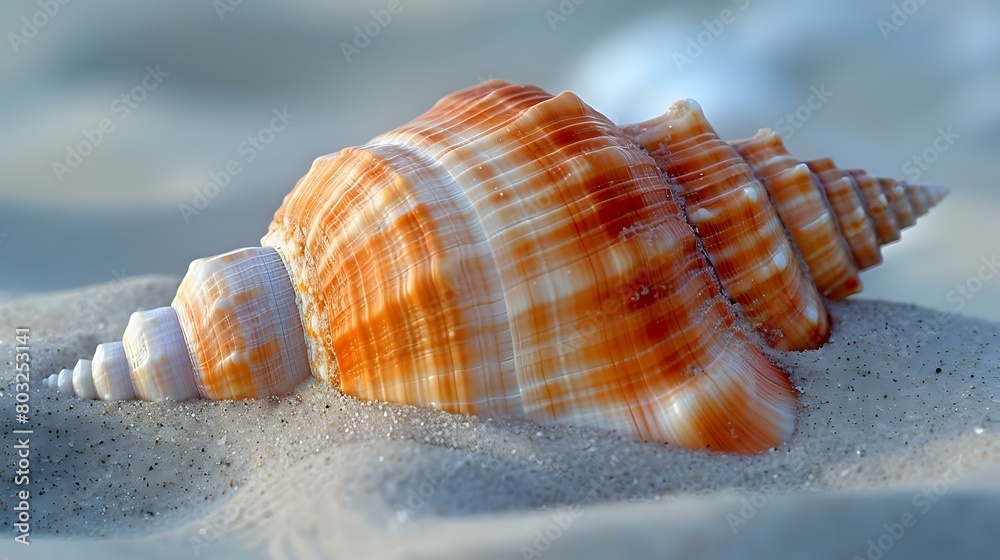 Minimalist Beauty: Seashell on Sandy Canvas Minimalist Beauty: Seashell on Sandy Canvas