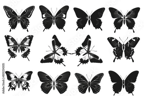 A collection of colorful butterflies on a plain white background. Perfect for a variety of design projects