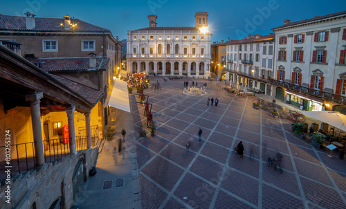 Old square of Bergamo, place of artistic and cultural interest