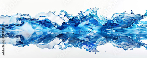 Azure Reflection Waves  Bright Blue and White Wavy Abstract  Water Reflection Inspired  Isolated on White